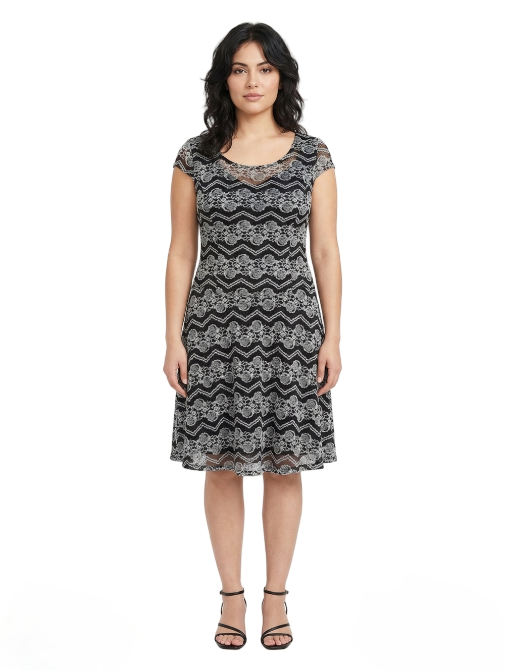 Joe Boxer Cocktail Dress Midi Lace Overlay Lined XL Fit (1X Tag)